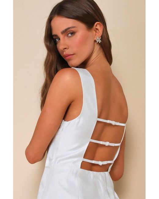 Lulus Natural Sophisticated Selection Sleeveless Backless Mini Dress