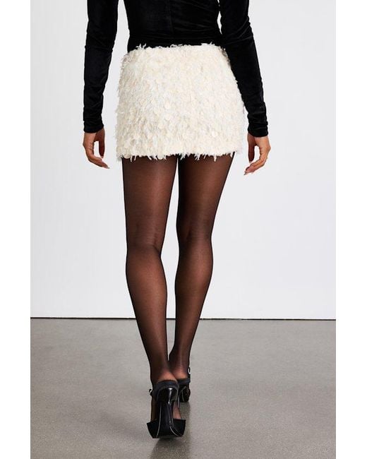 Lulus Black Rowely Feather Sequin Low-Rise Mini Skirt