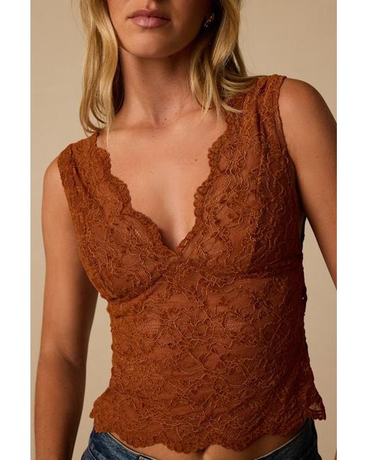 Lulus Blue Danika Lace Tank Top