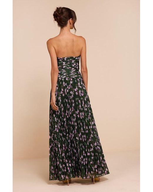 Lulus Black Marlene Floral Pleated Drop Waist Maxi Dress