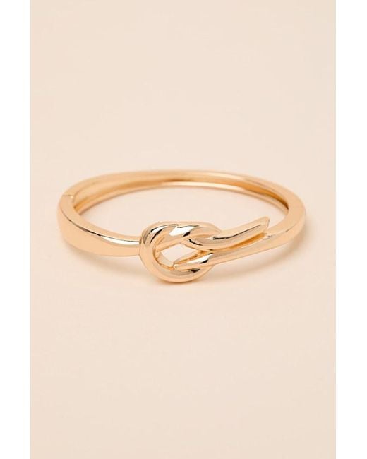 Lulus Natural Clover Knotted Hinged Bangle Bracelet