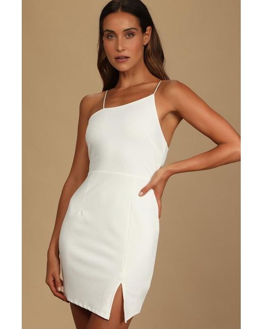 Lulus Brown Party For Two Asymmetrical Bodycon Mini Dress