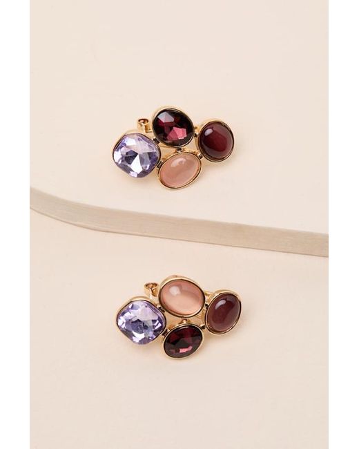 Lulus Pink Naya Multi Rhinestone Statement Earrings