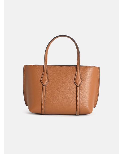 Tory Burch White 'perry' Brown Leather Bag