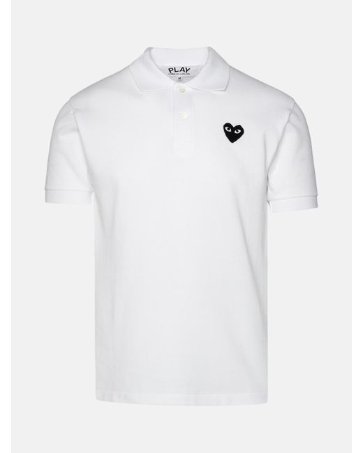 COMME DES GARÇONS PLAY White Comme Des Garçons Play Cotton Polo Shirt for men