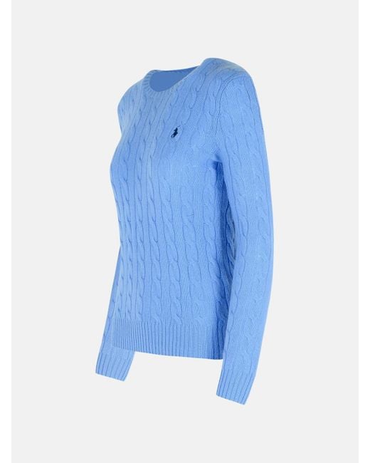 Polo Ralph Lauren Blue Light Cashmere Blend Sweater