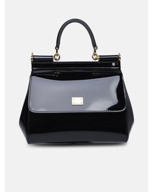 Dolce & Gabbana Black Medium 'sicily' Bag In Calf Leather