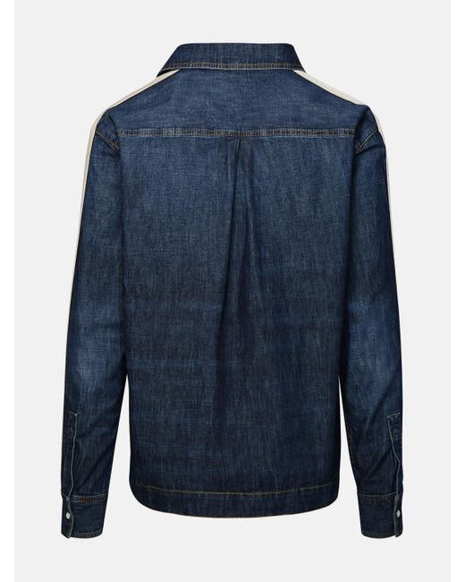 Palm Angels Blue Track Jacket In Cotton for men
