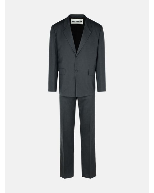 Jil Sander Black Wool Suit for men