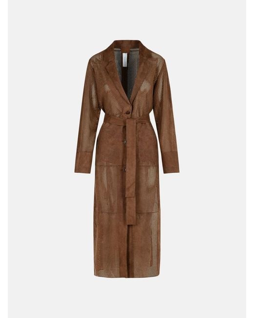 Bully Brown Suede Trench Coat