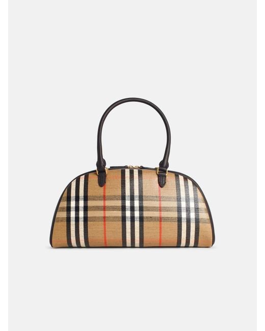 Burberry Natural 'highlands' Leather Blend Bowling Bag