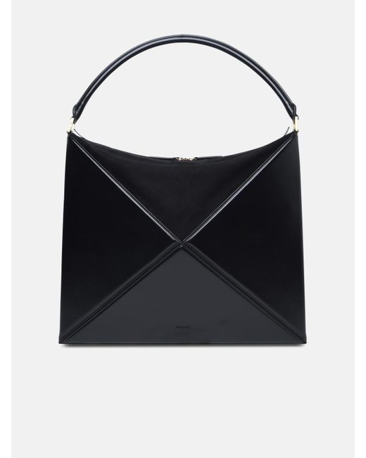 Mlouye Black 'hobo Flex' Charcoal Bovine Leather Bag