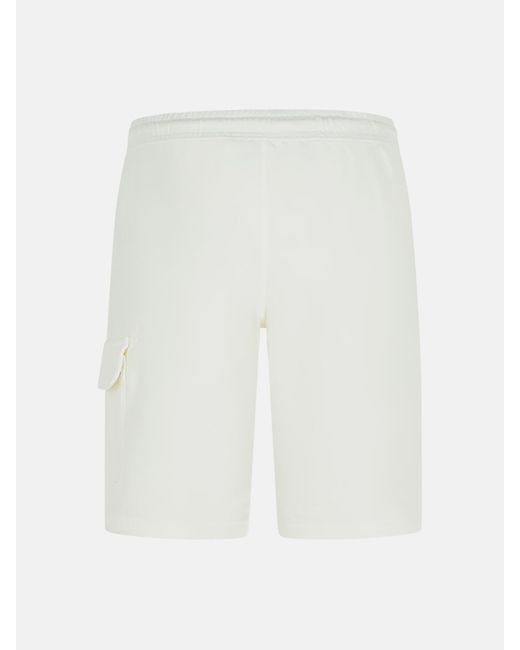 C P Company White Cotton Bermuda Shorts for men