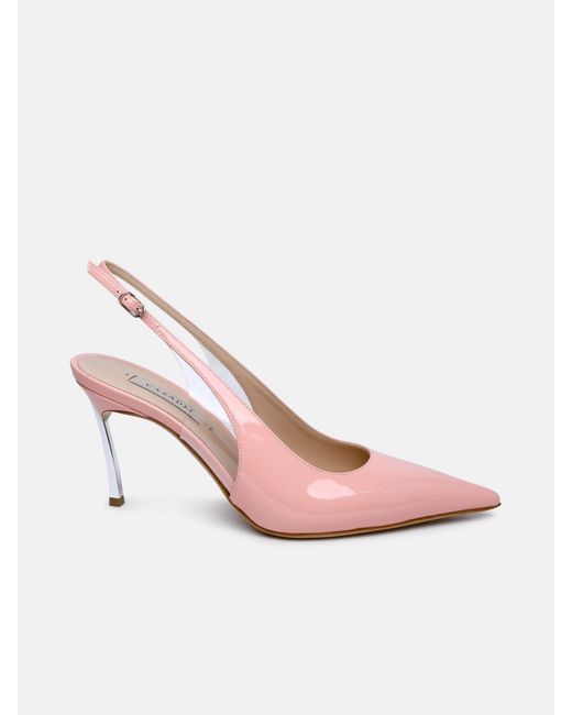 Casadei 'superblade' Tiffany Patent Leather Slingbacks in Pink | Lyst