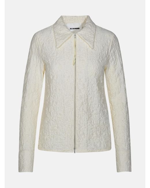 Jil Sander White Ivory Cotton Jacket