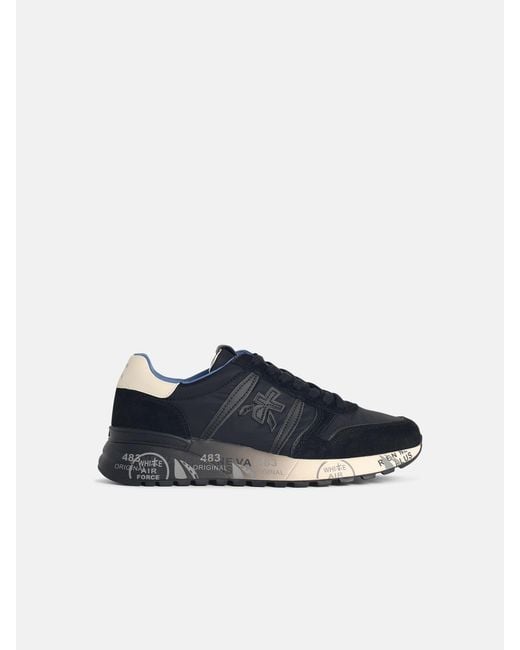 Premiata Blue 'Lander' Leather Blend Sneakers for men