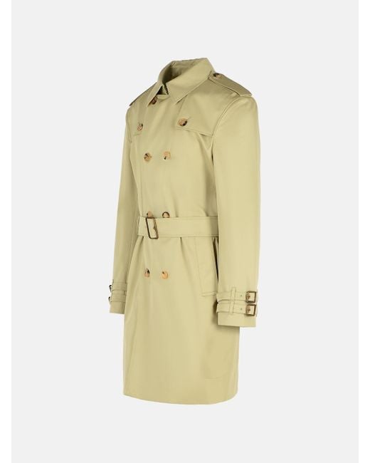 Burberry Green Cotton Trench Coat for men