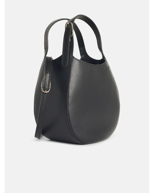 Longchamp Black 'Le Foulonné' S Leather Bag