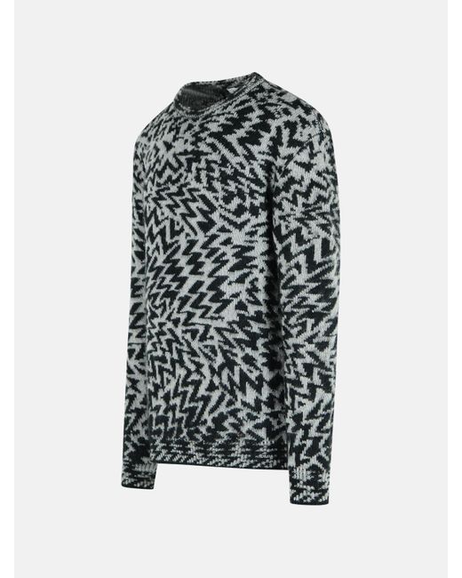 Laneus Black Two-Tone Wool Blend Sweater for men