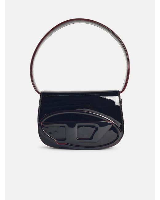 DIESEL Blue '1Dr' Burgundy Liquid Effect Polyurethane Bag