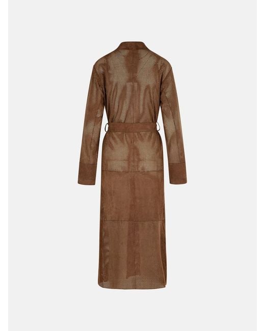 Bully Brown Suede Trench Coat