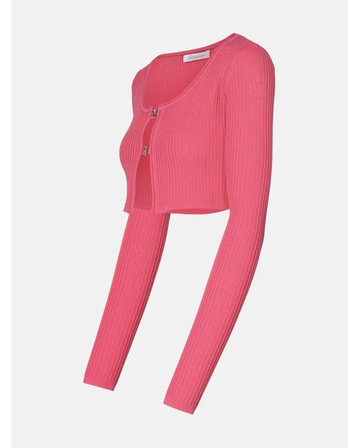 Blumarine Pink Viscose Blend Crop Sweater
