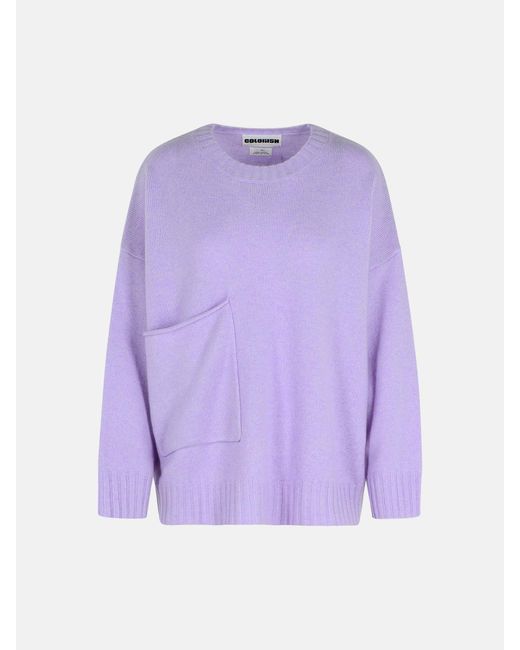 Colorush Cashmere Colorush 'Ziggy Boyfriend' Lilac Cashmere Blend Sweater in Purple | Lyst