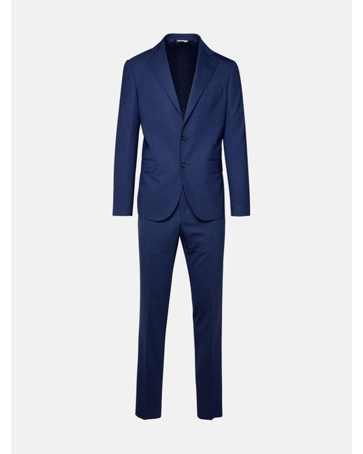 Brian Dales Blue Wool Blend Suit for men