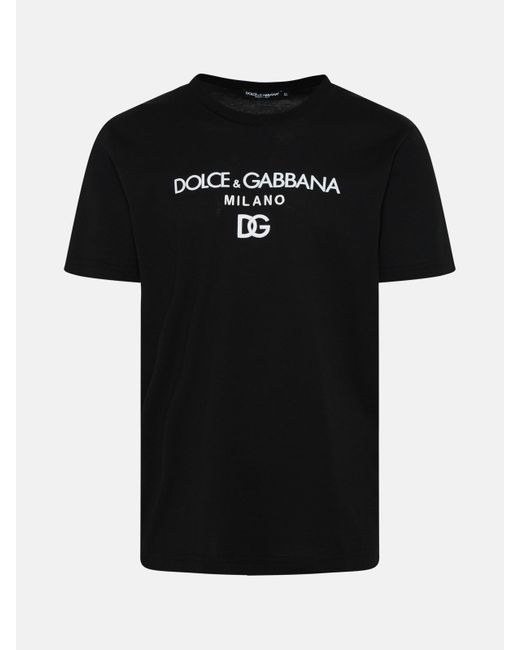 Dolce & Gabbana Cotton T-shirt Scritta Logo in Black for Men | Lyst