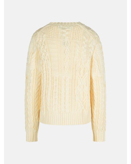 Polo Ralph Lauren White 'aran' Cotton Sweater