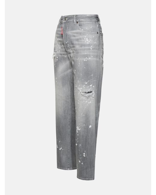 DSquared² Gray Cotton Blend Jeans