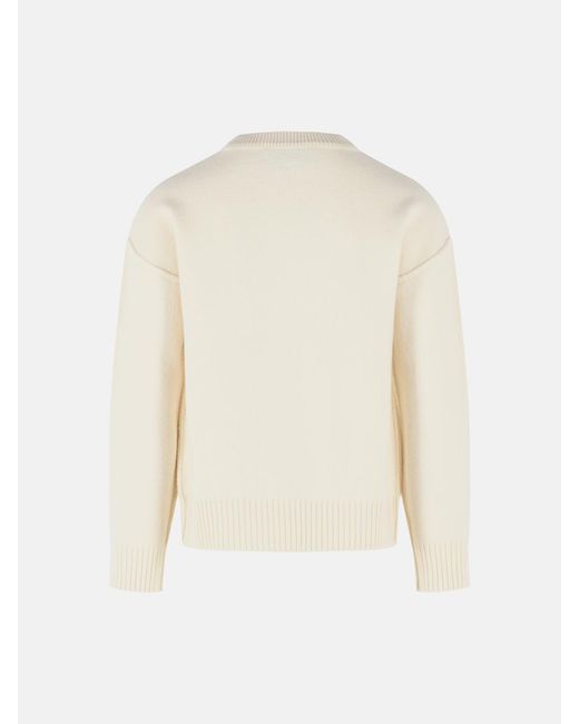 AMI White Virgin Wool Sweater