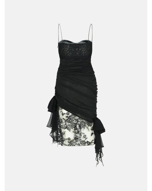 Alessandra Rich Black Silk Mini Dress