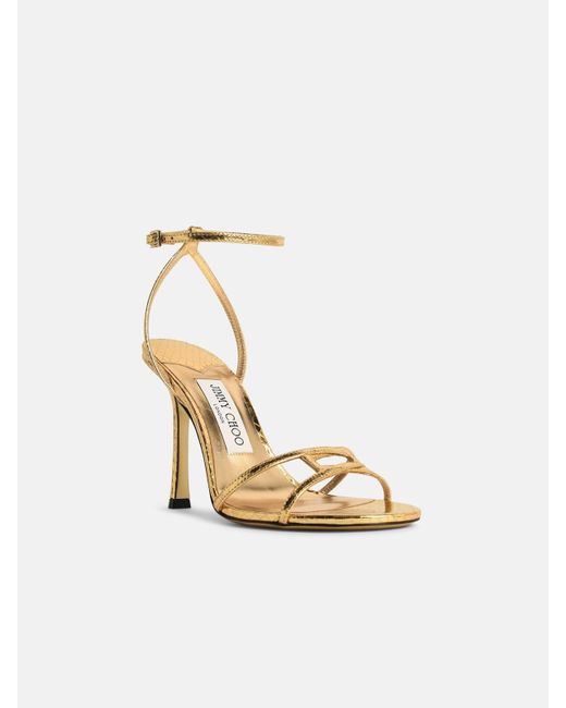 Jimmy Choo Metallic '1998 Leo 100' Leather Sandals