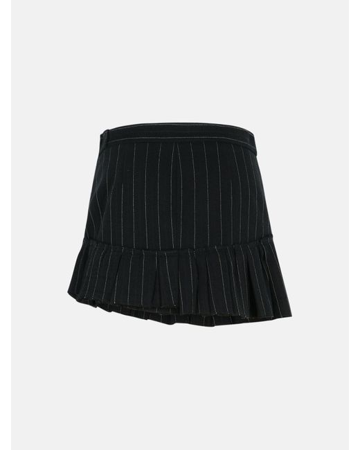 Isabel Marant Black Skirt In Virgin Wool And Cotton