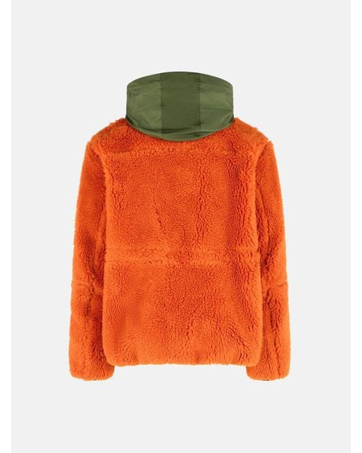 Sacai Orange 'Sherling' Wool Blend Jacket for men