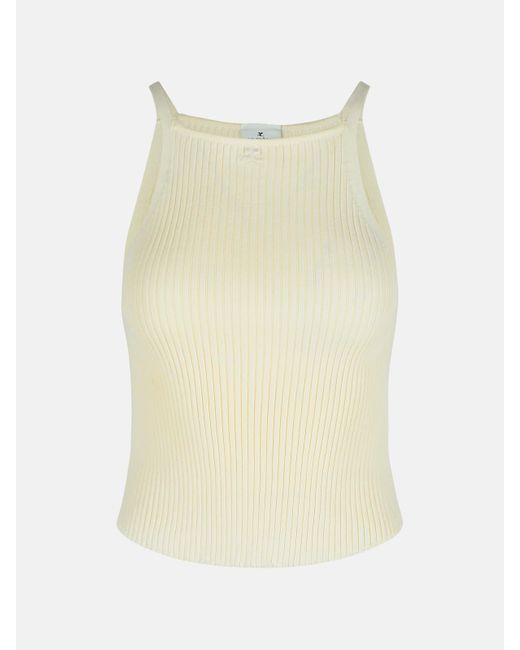 Courreges Natural Ivory Viscose Blend Top