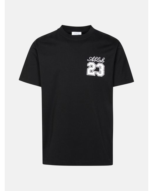 Off-White c/o Virgil Abloh Black 'logo 23' Cotton T-shirt for men