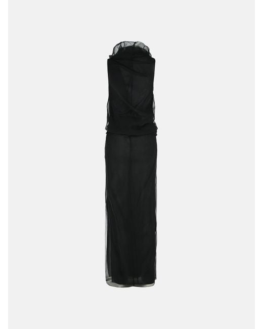Khaite Black 'jeanty' Silk Dress