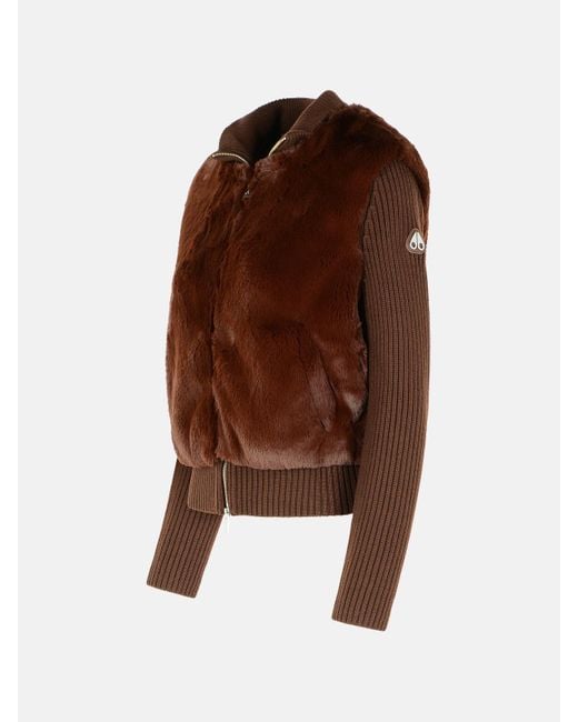 Moose Knuckles Brown Caffè Faux Fur Jacket