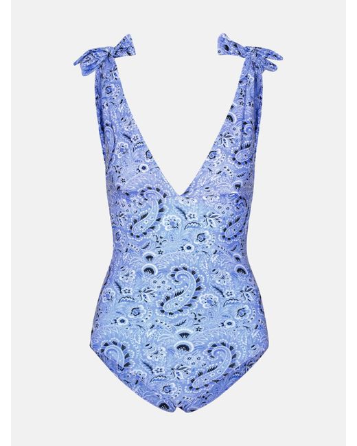 Etro Blue Swimsuit In Polyamide Blend