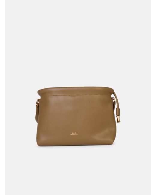 A.P.C. Natural Small 'ninon' Crossbody Bag In Olive Eco-leather