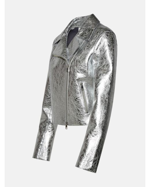 P.A.R.O.S.H. Gray 'metallic' Lambskin Jacket