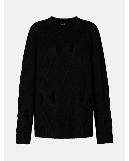 Versace Black Wool Blend Sweater for men