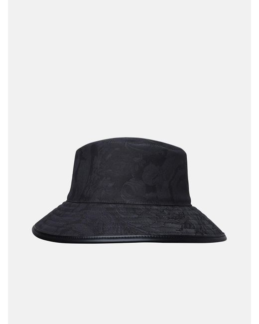 Versace Blue Black Cotton Hat for men
