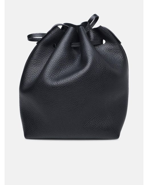Mansur Gavriel Blue Mini Bucket Bag In Leather