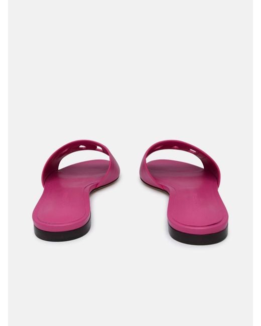Dolce & Gabbana Pink Fuchsia Leather Slipper