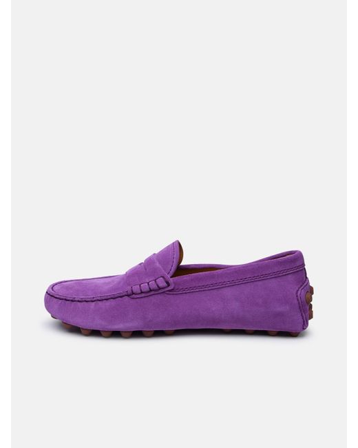 Tod's Purple Suede Loafers