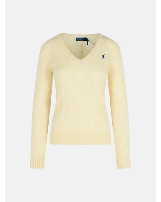 Polo Ralph Lauren Natural 'kimberly' Cashmere Blend Sweater