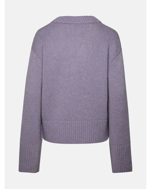Lisa Yang Purple Iris Melange 'aletta' Cashmere Sweater